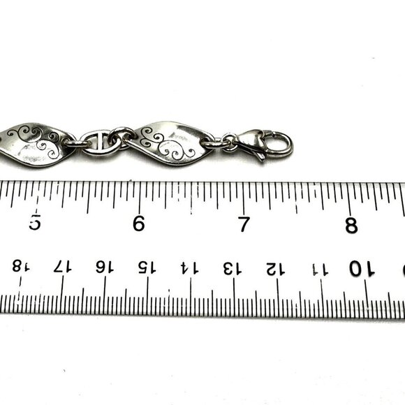 Brighton Scroll Design Silver Plated Chain Bracelet Up to 7 Inches - Picture 3 of 3
